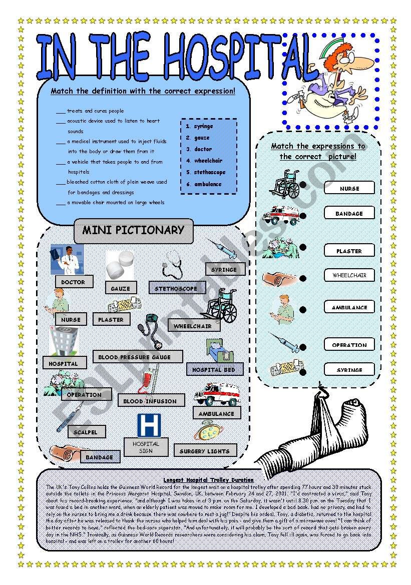 In the hospital - worksheet worksheet