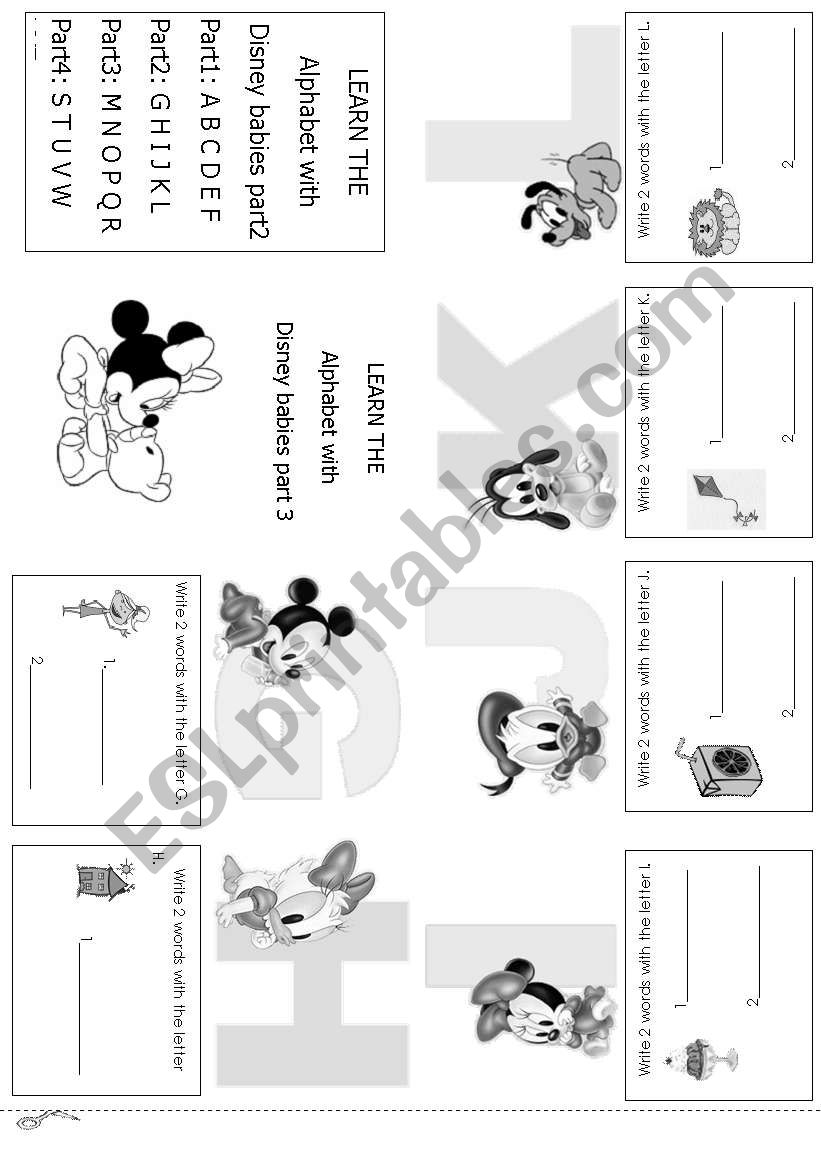 Alphabet mini book (part2) worksheet
