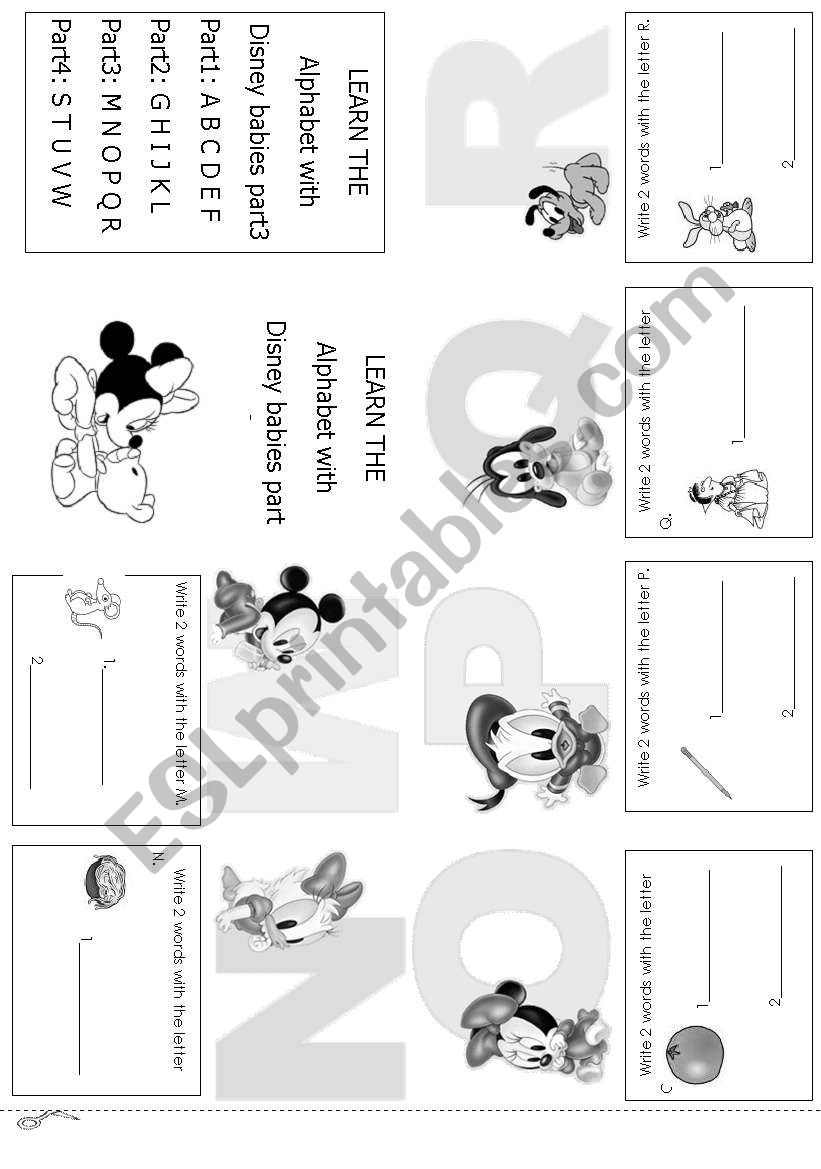 Alphabet mini book (part3) worksheet