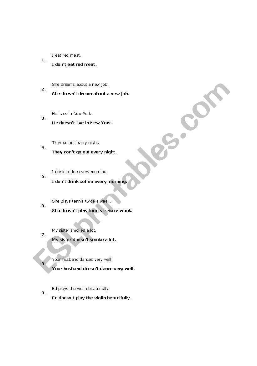 Present Simple question + answer 