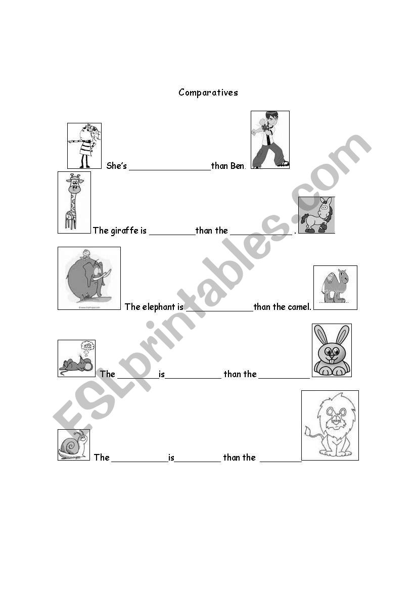 comparative worksheet