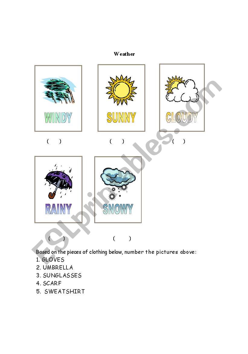 weather vocabulary worksheet