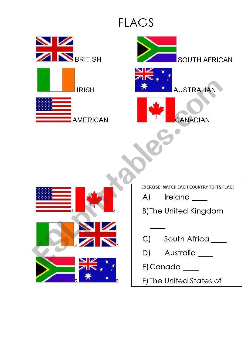 FLAGS worksheet