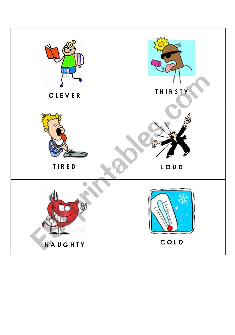 Basic Adjectives Flashcards worksheet