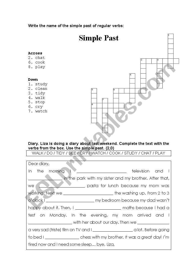 Simple past: regular and irregular verbs