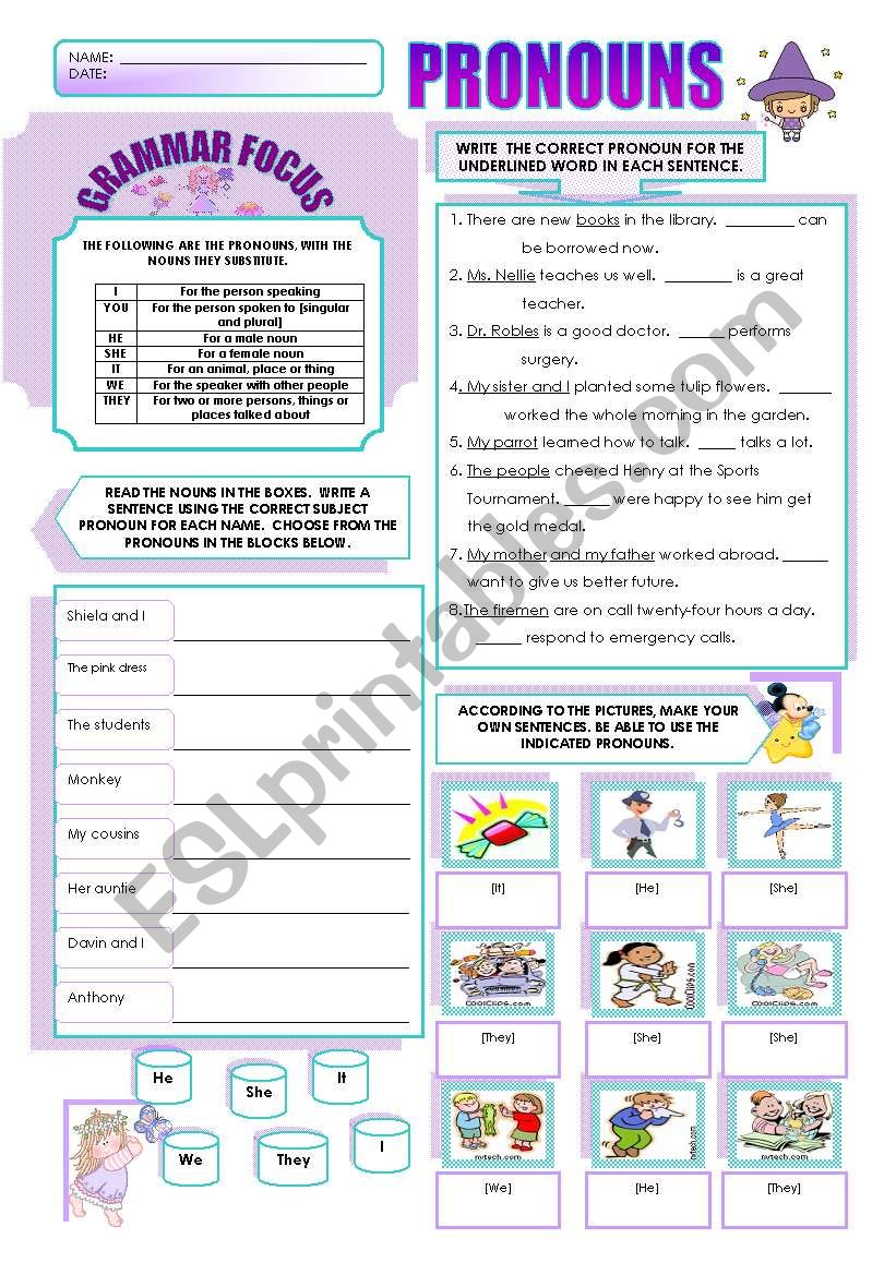 PRONOUNS worksheet