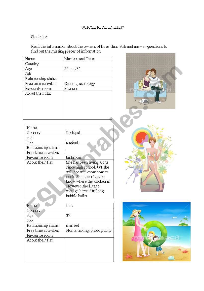 Whose flat is this? Part 1 worksheet