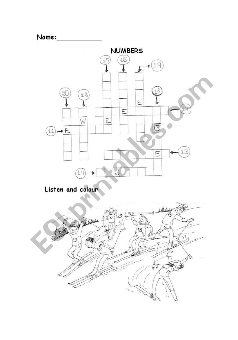 Practise the numbers worksheet