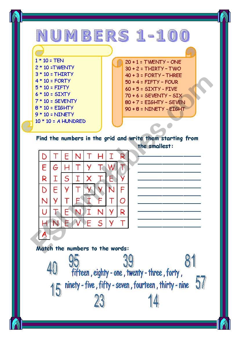 numbers-1-100-esl-worksheet-by-maripa