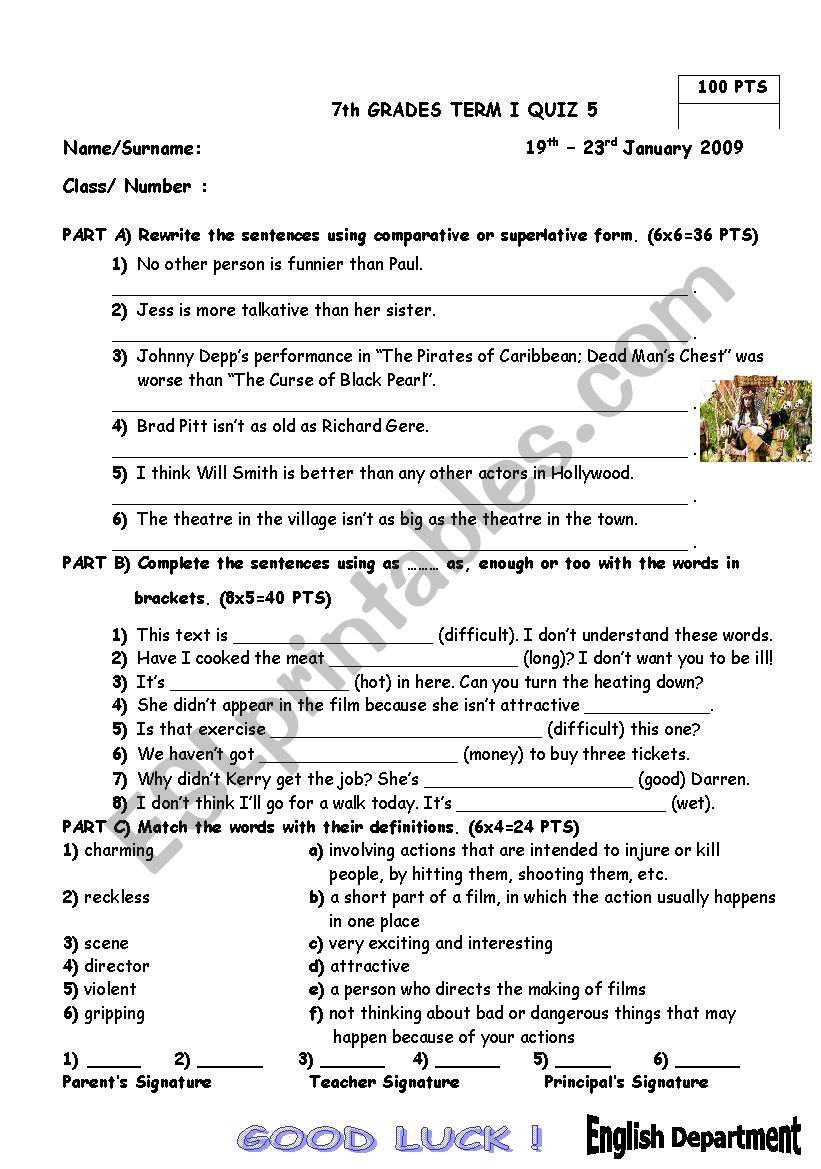 comparatives and superlatives worksheet