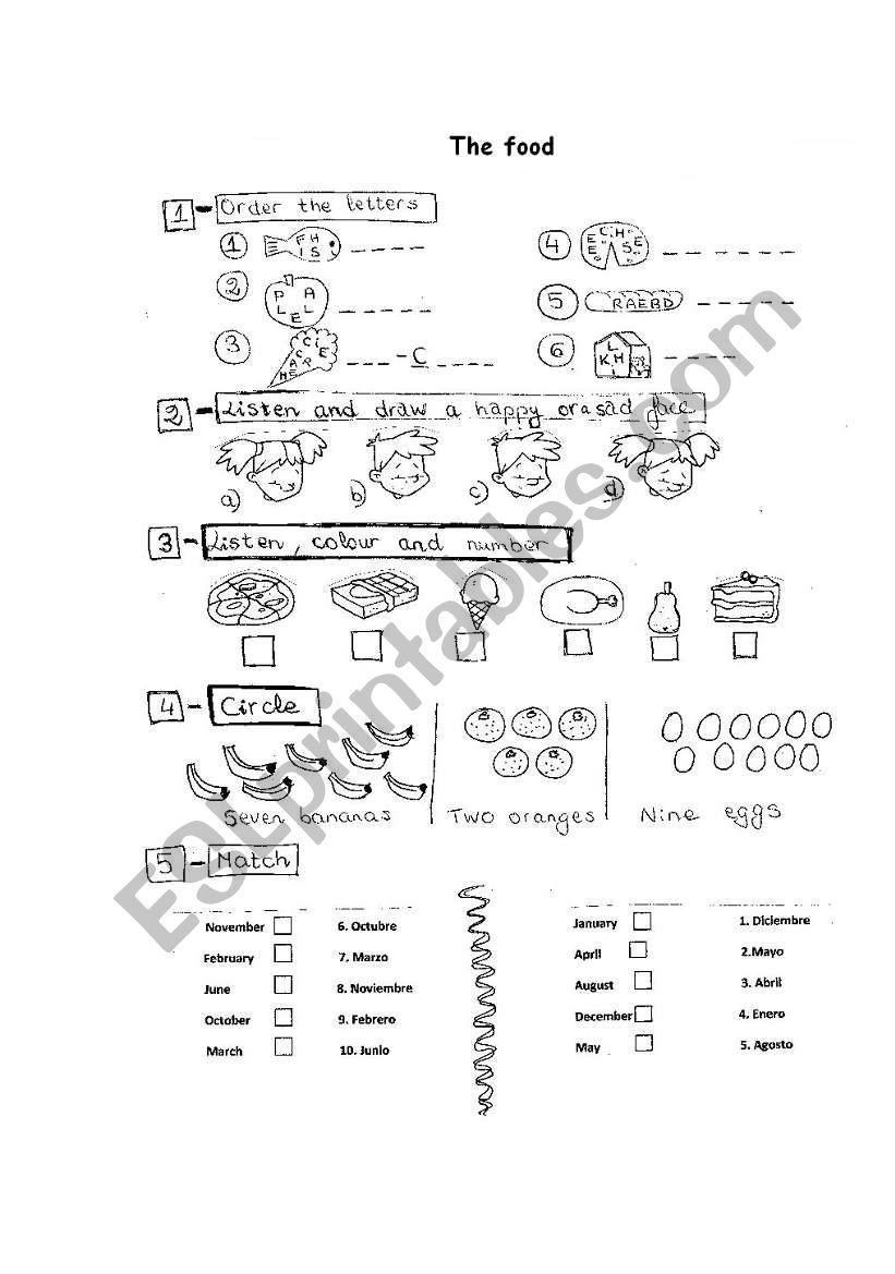 the food worksheet