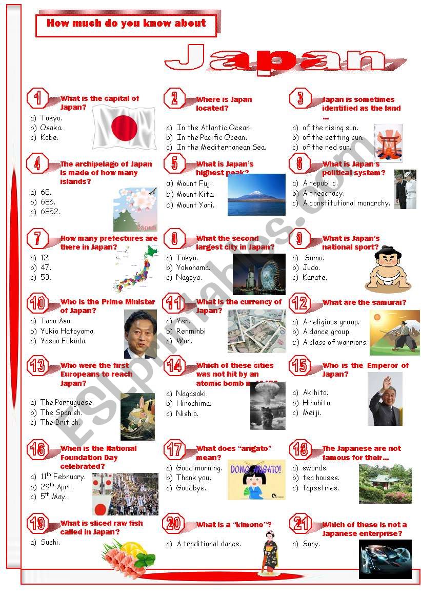 Japan-Quiz worksheet
