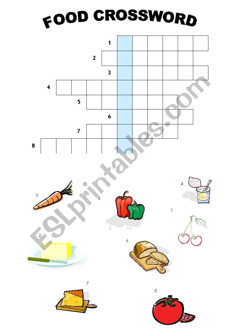 FOOD CROSSWORD worksheet