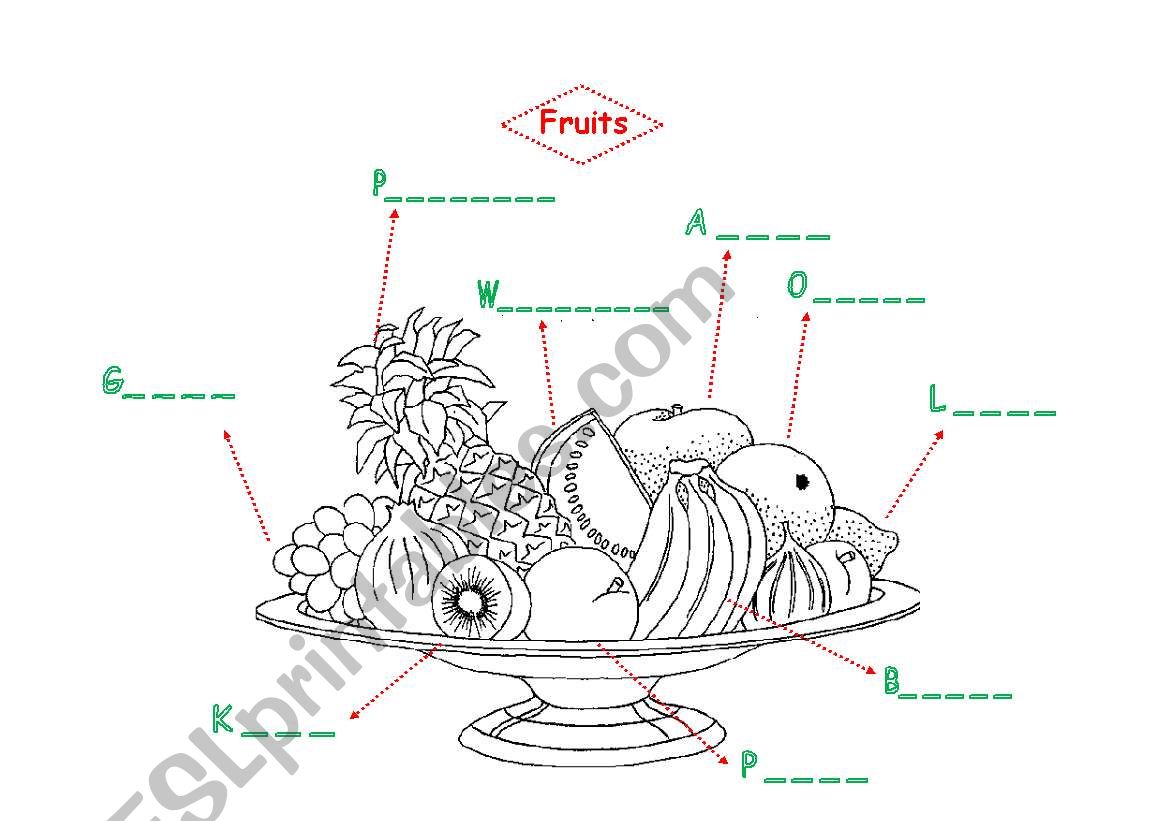 Fruits worksheet