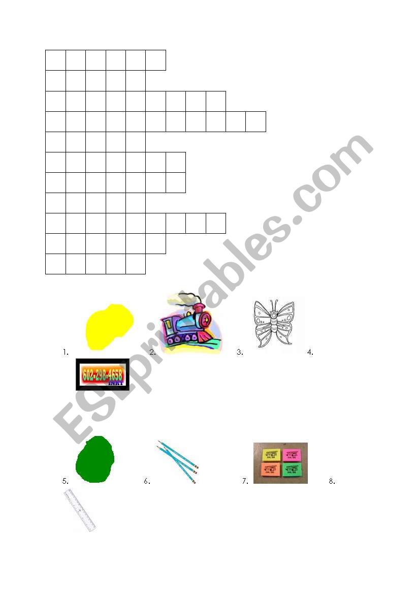 Crossword worksheet