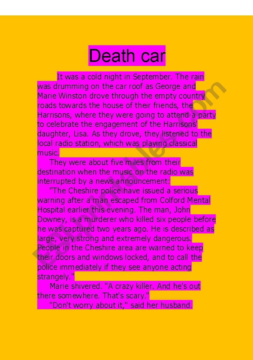  daeth car worksheet