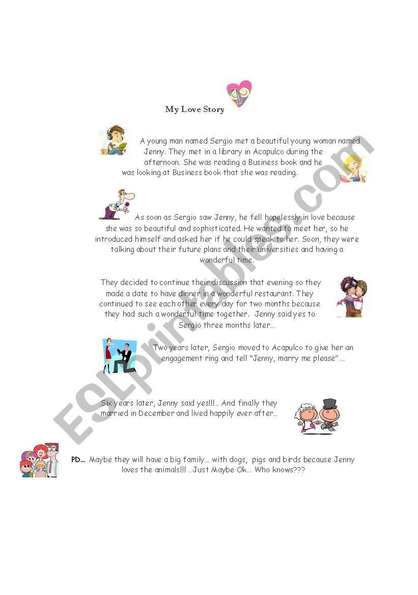 My Love Story worksheet