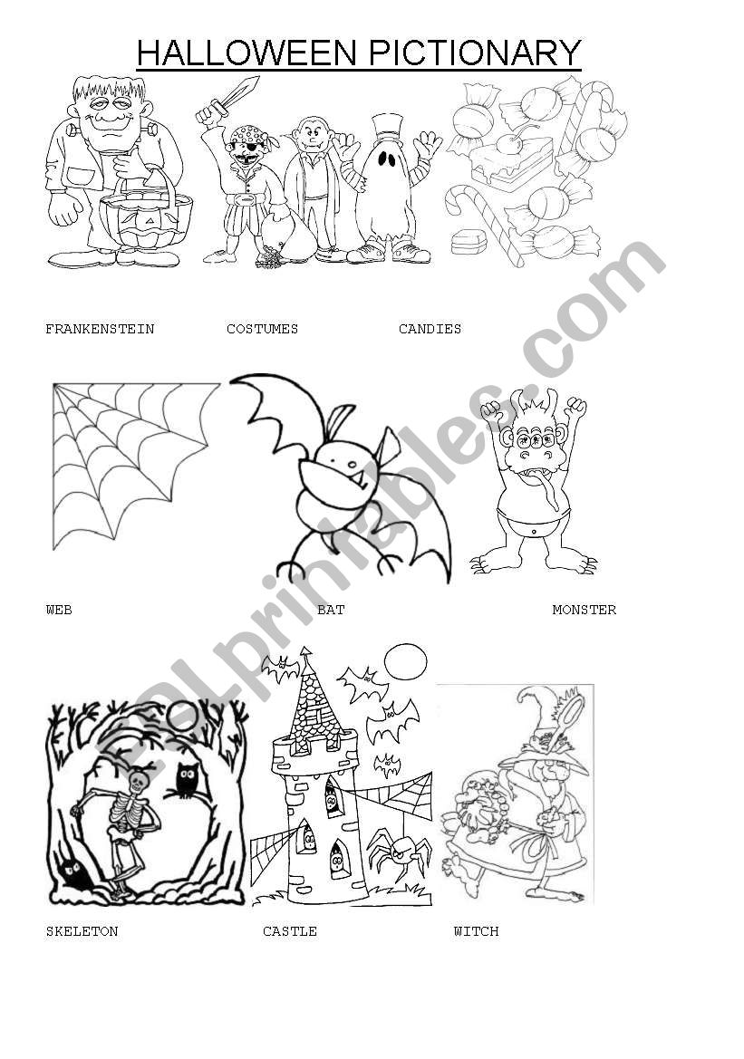 HALLOWEEN PICTIONARY worksheet