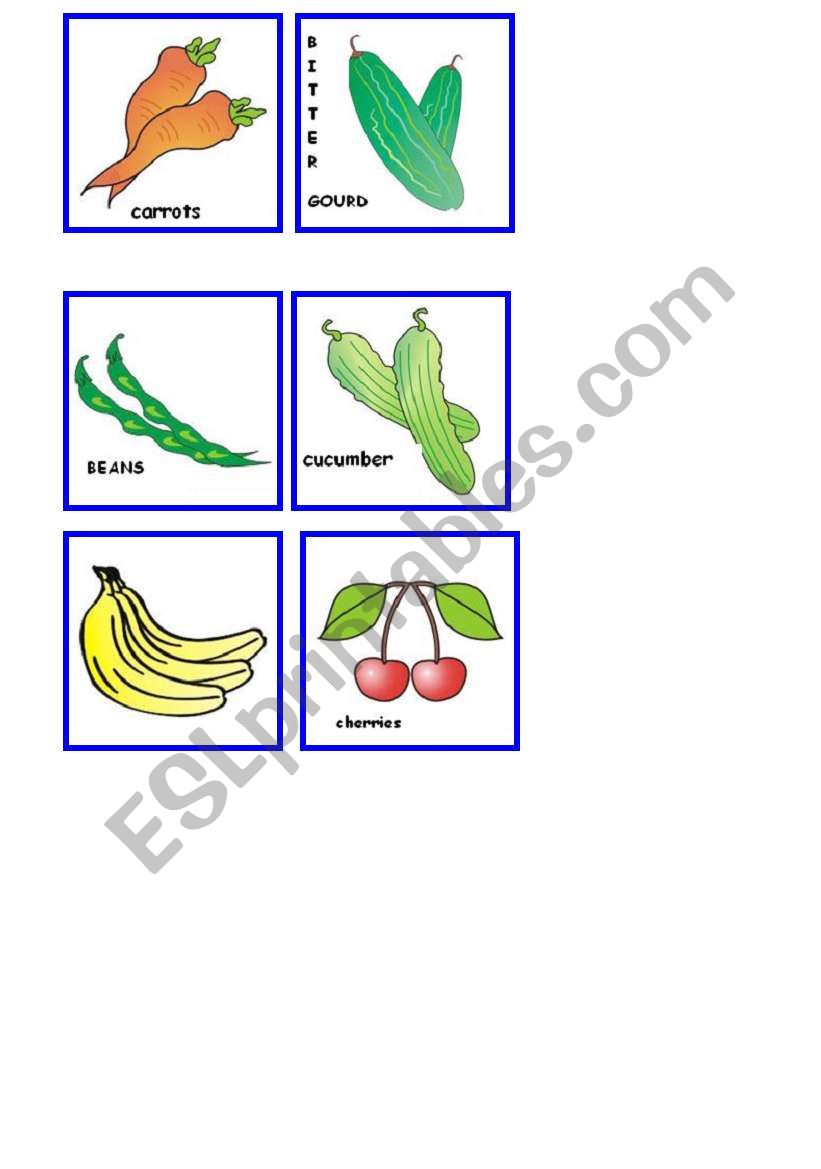 FRUITS AND VEGETABLES 1 worksheet