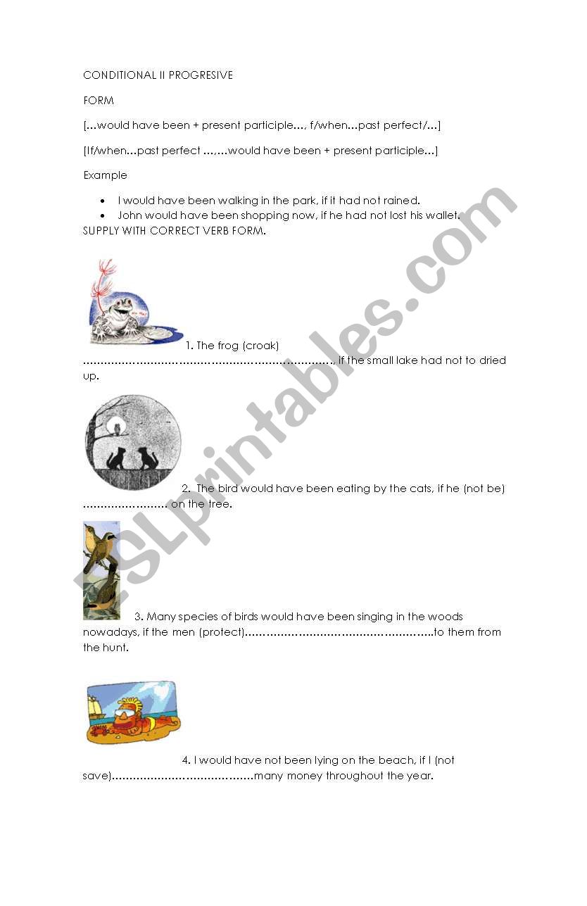 CONDITIONAL II PROGRESIVE worksheet