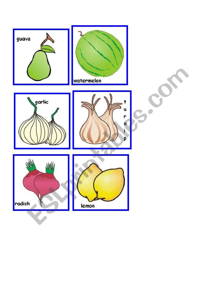 FRUITS AND VEGETABLES 2 worksheet