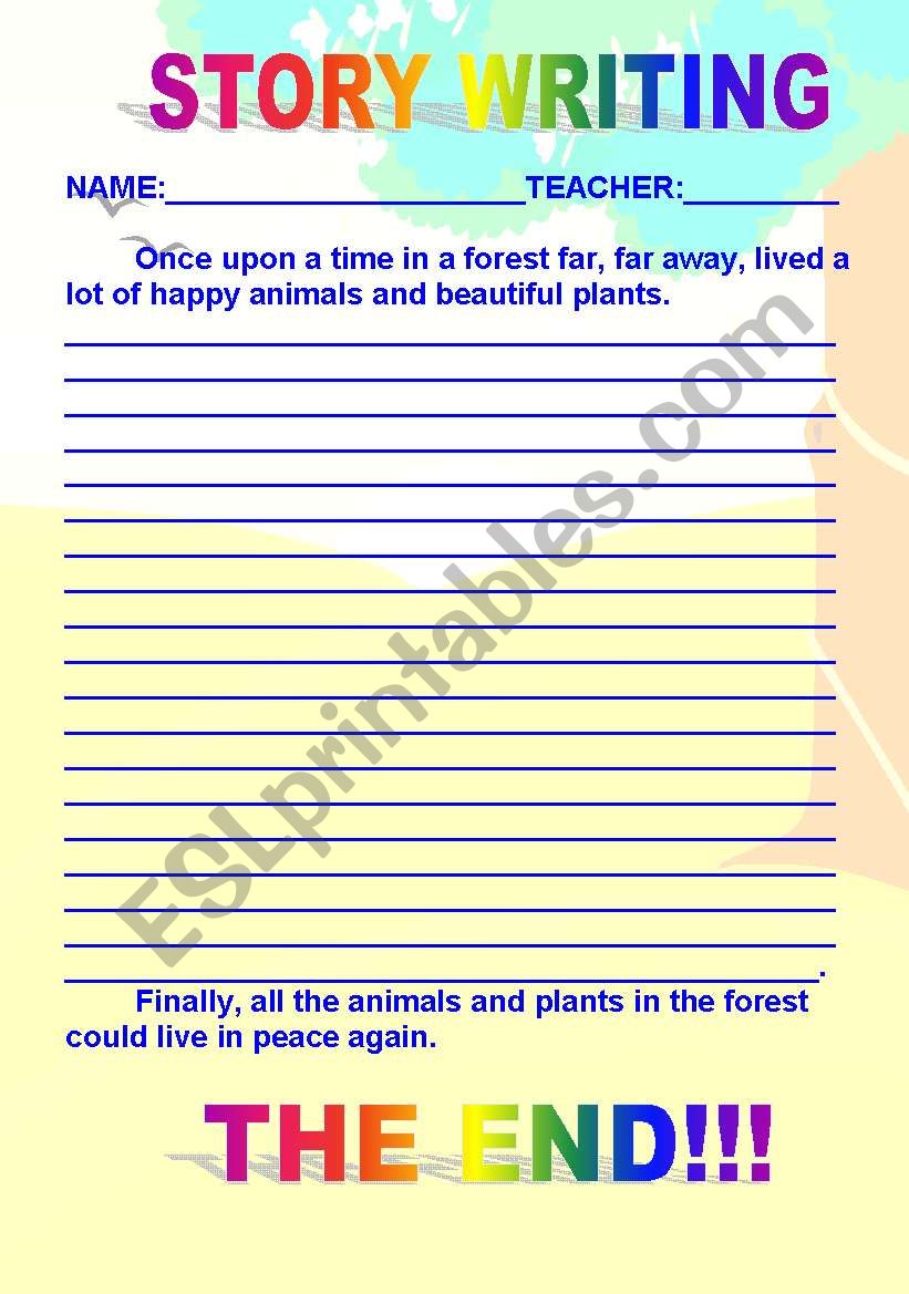 STORY WRITING - THE FOREST worksheet