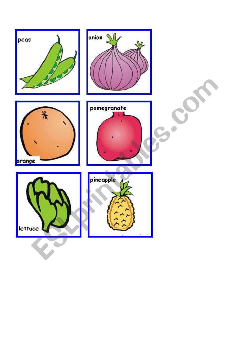 FRUITS AND VEGETABLES 3 worksheet