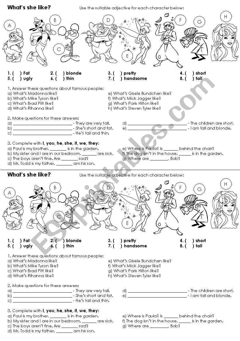 Adjectives of Appearance worksheet