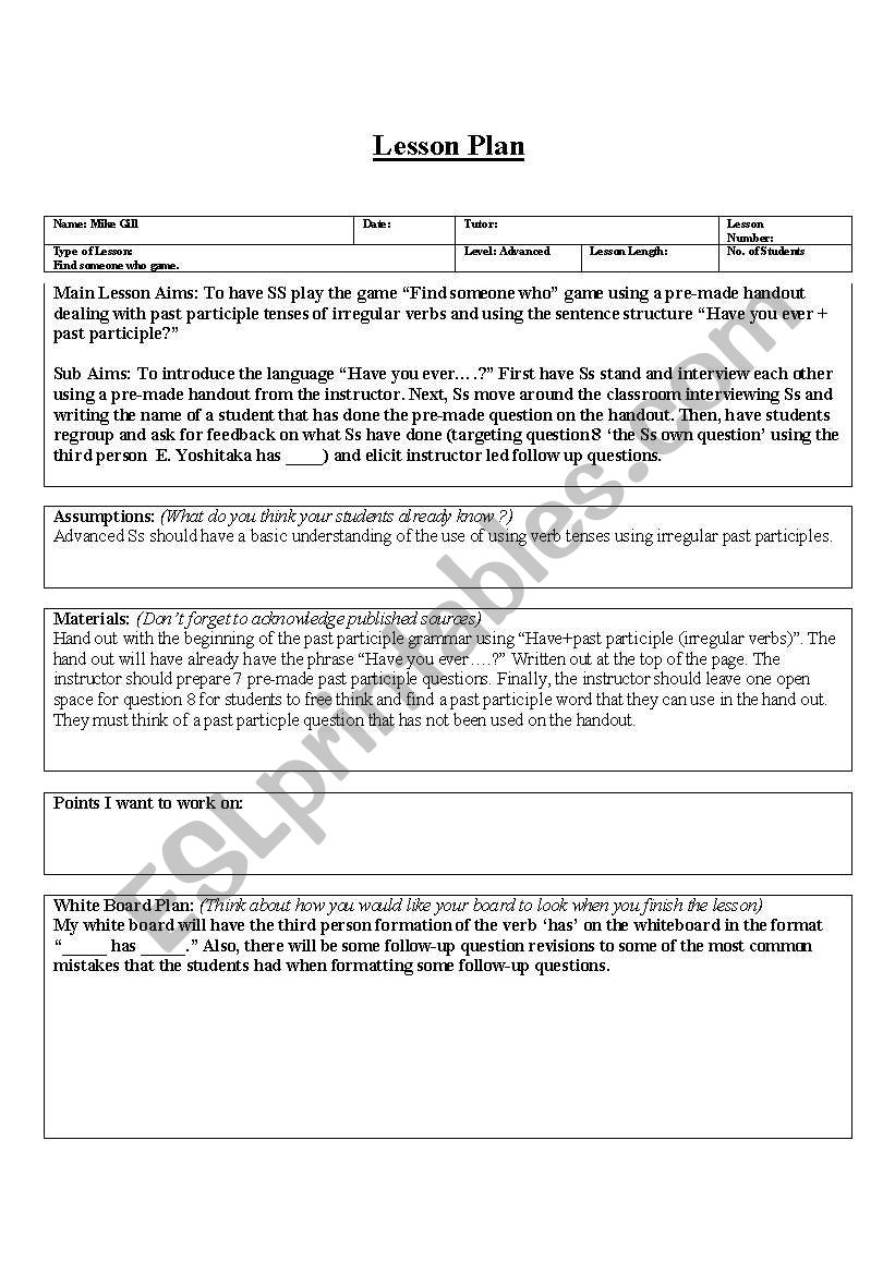 past participles+have worksheet