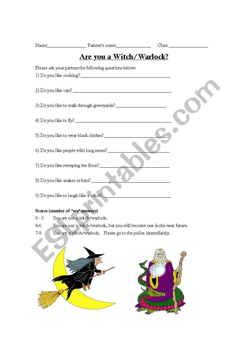 Witch Investigation worksheet