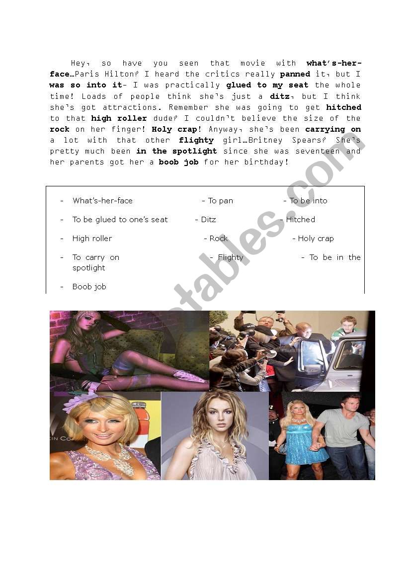 idioms worksheet