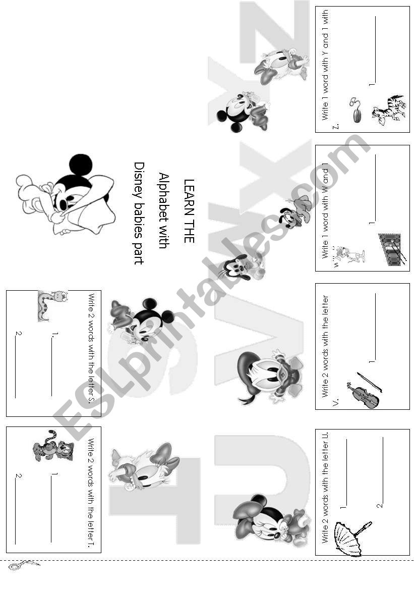 Alphabet mini book (part4) worksheet