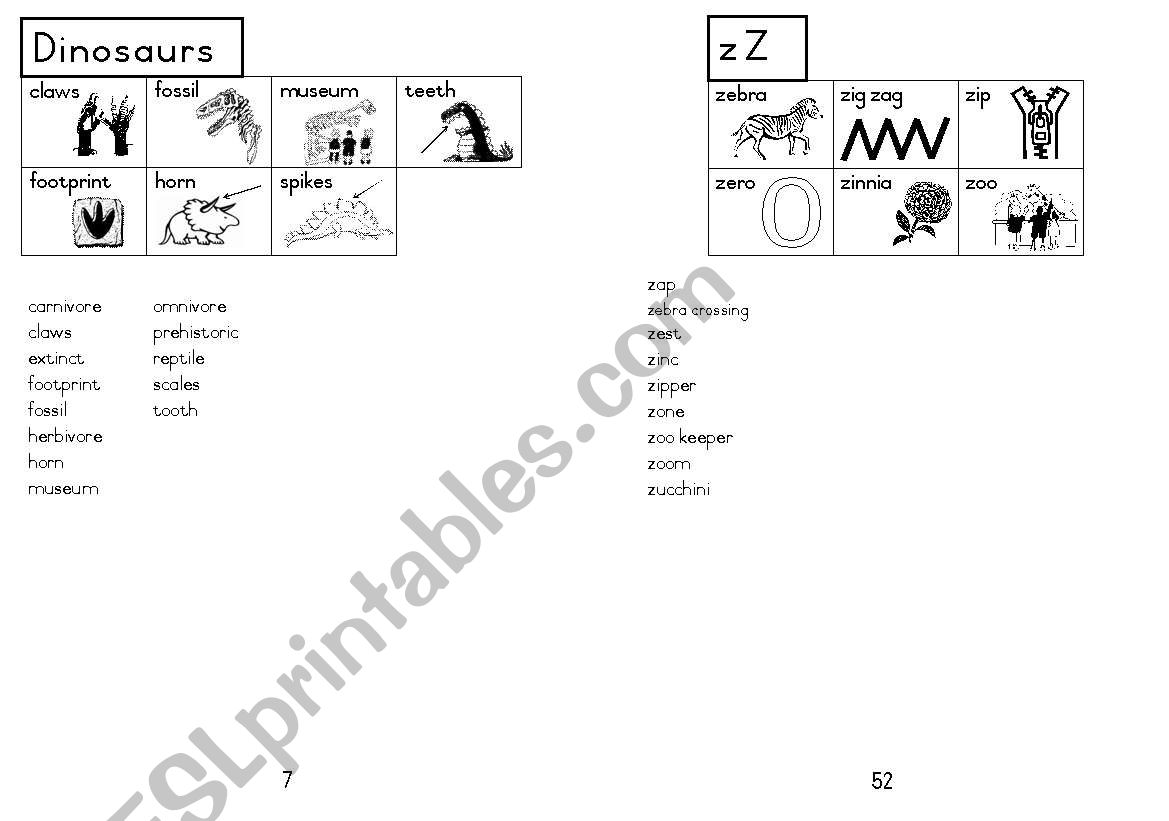A5 Picture Dictionary 8 worksheet