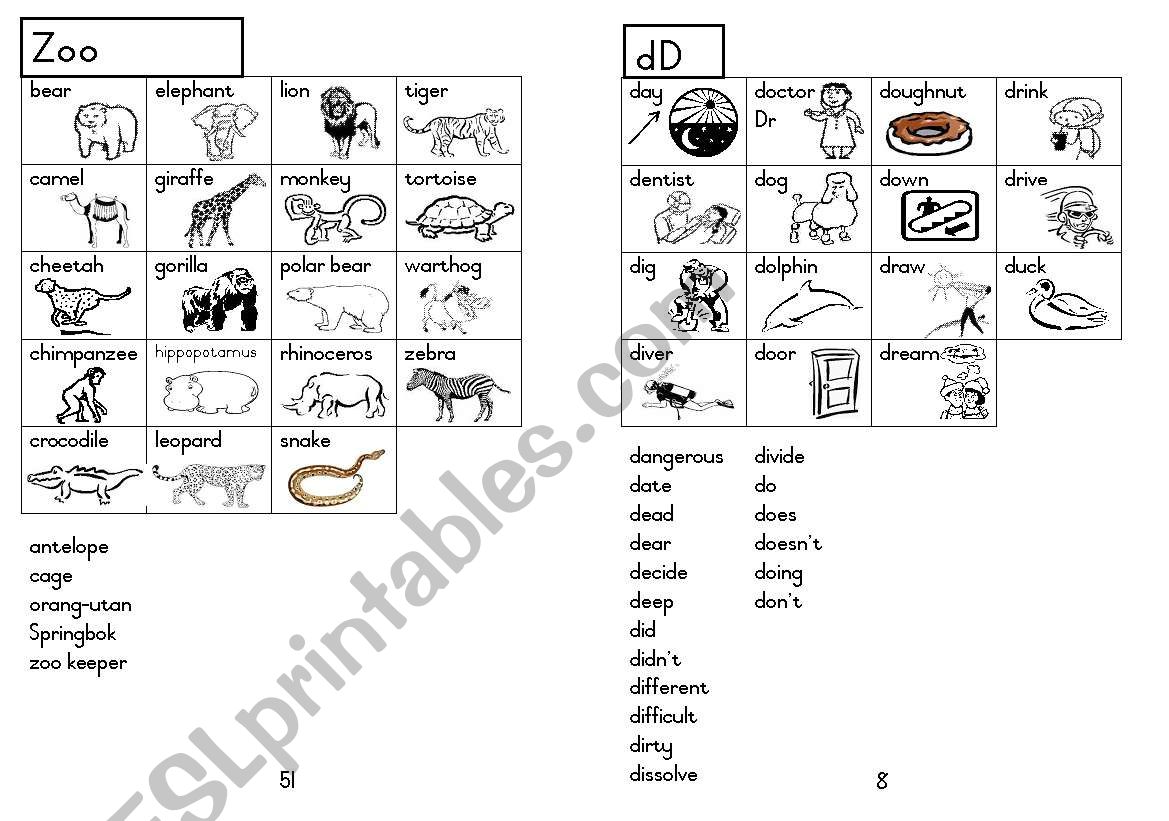 A5 Picture Dictionary 9 worksheet