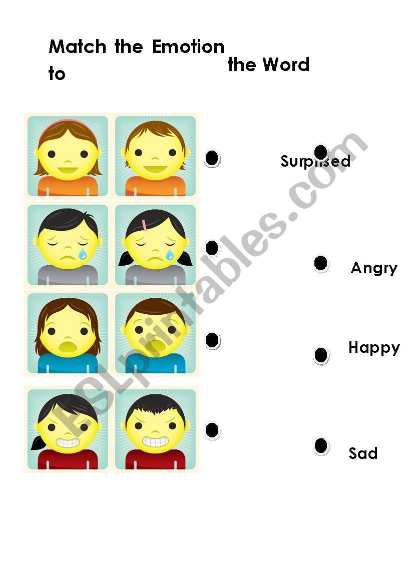 Match the Emotion worksheet
