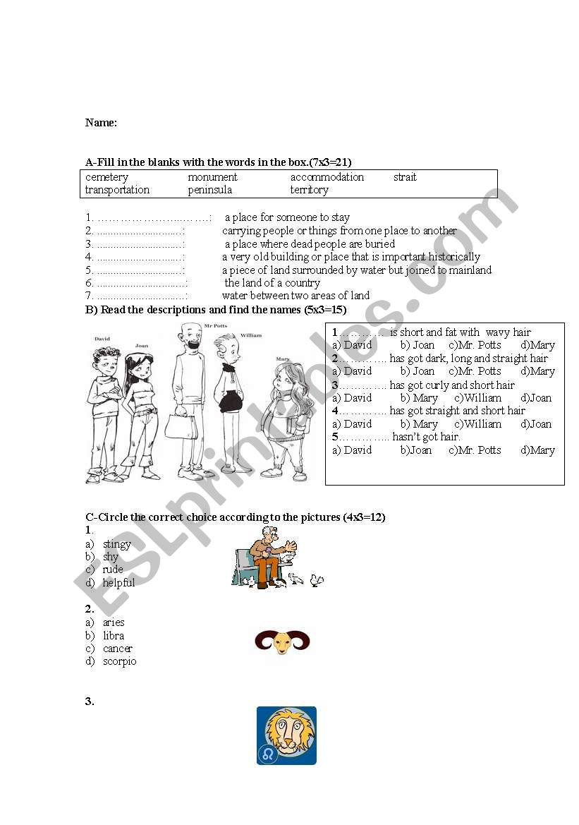 worksheet for 7th grade worksheet
