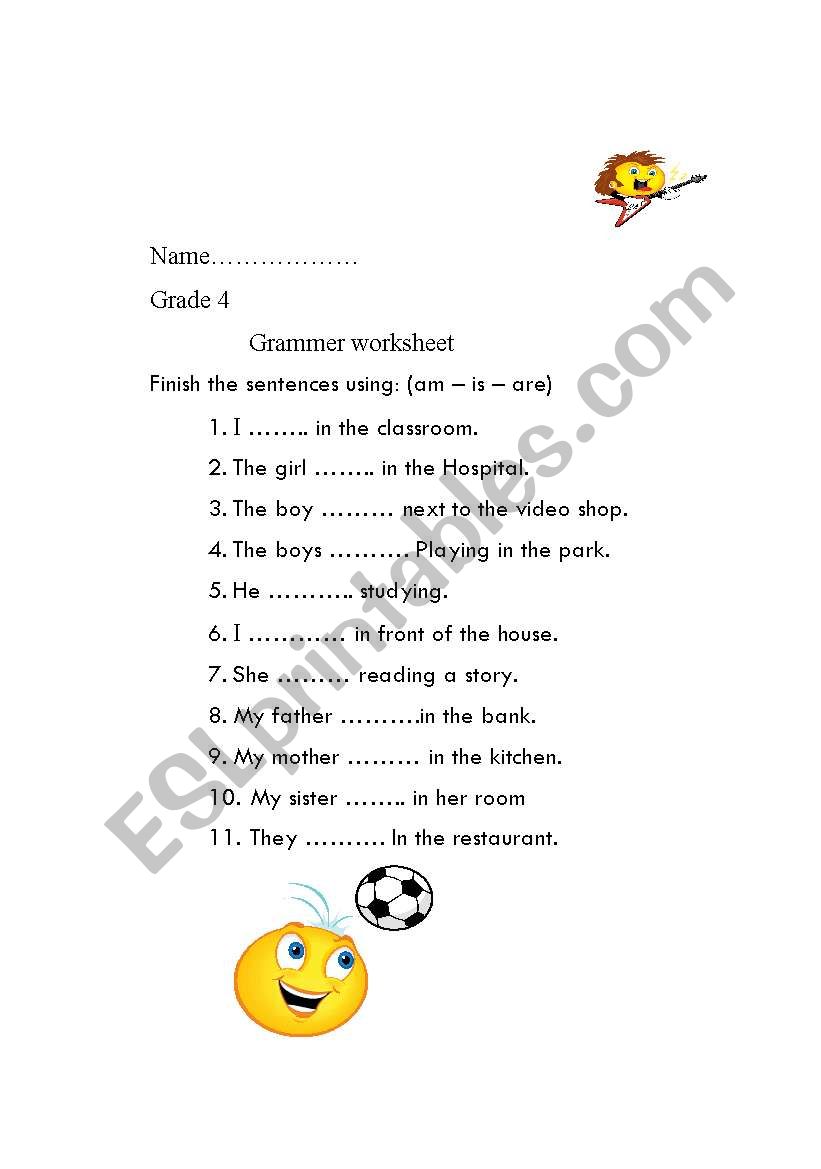 verb to be worksheet