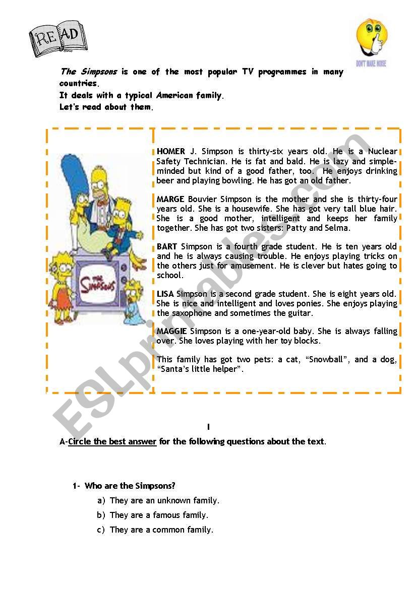 family relationships worksheet