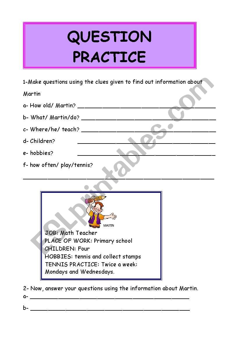 QUESTION PRACTICE (3 pages) worksheet