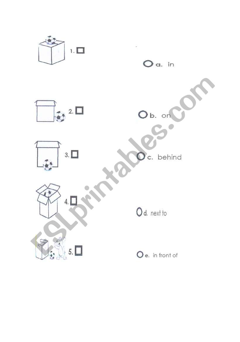 Prepositions worksheet