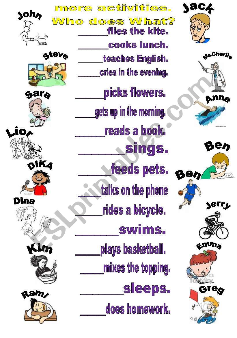 activities for every day worksheet