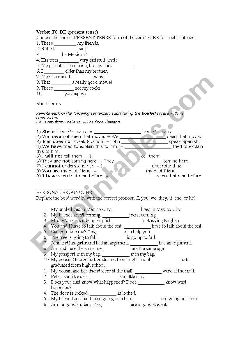 Test  worksheet