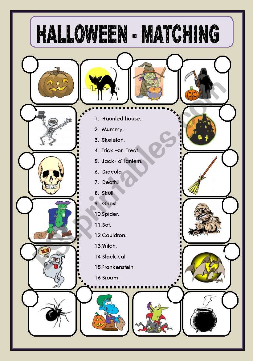 HALLOWEEN  - MATCHING worksheet