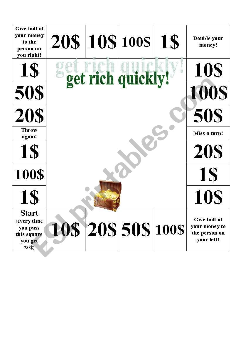 get rich quickly (game) worksheet