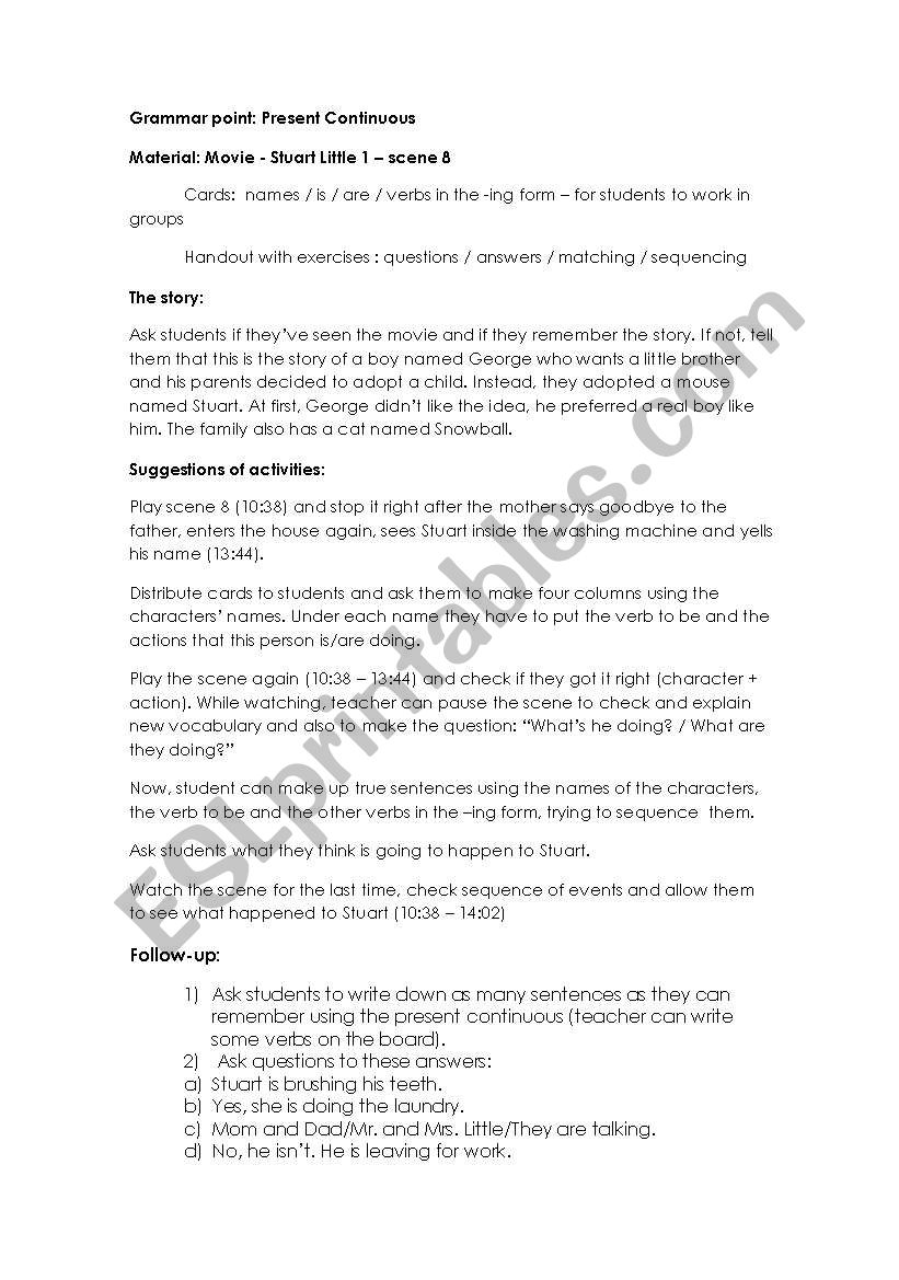 What are they doing? worksheet
