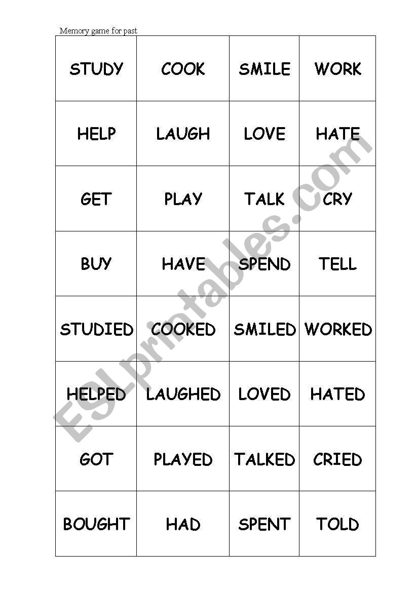 past tense regular verbs worksheet