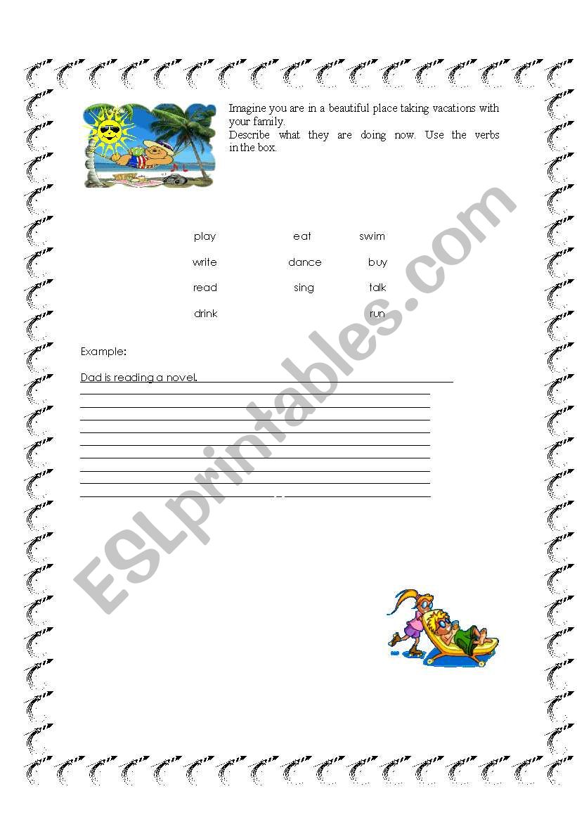 On vacations worksheet