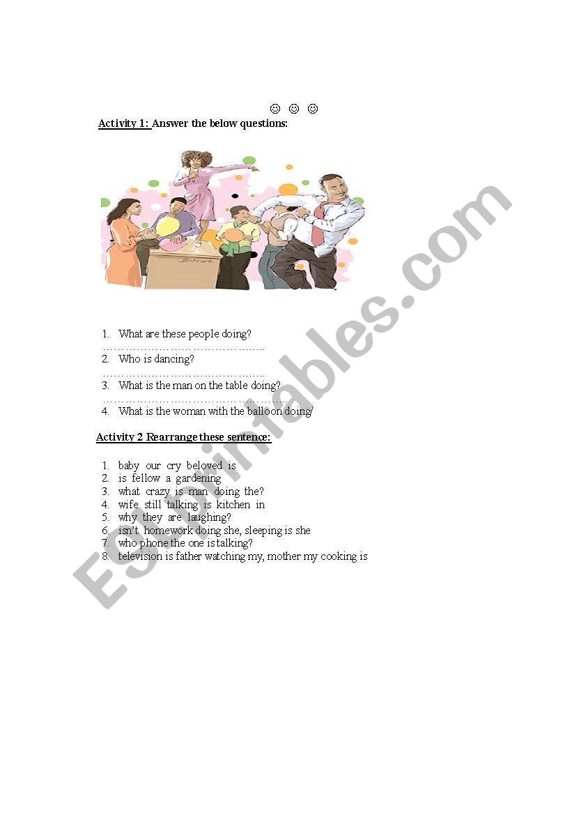 Present continous worksheet