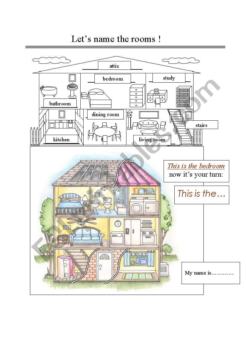 the rooms - ESL worksheet by magdaesl