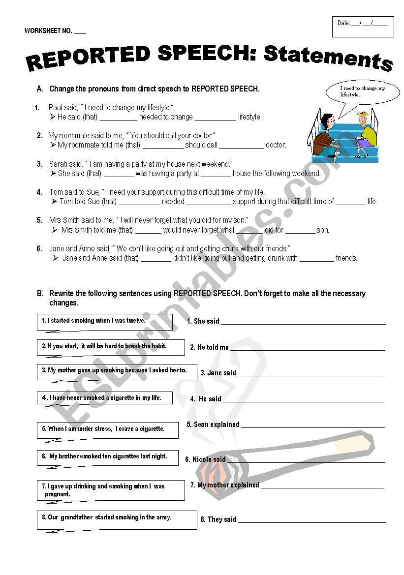 Reported Speech Part 1 : Statements 